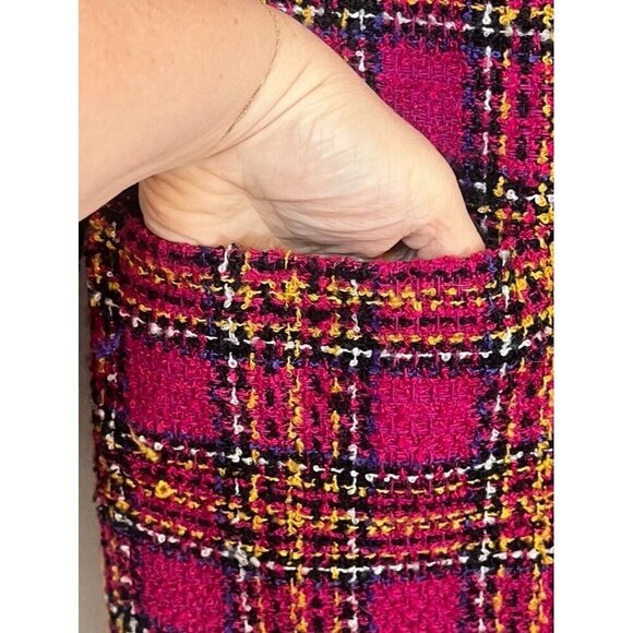 Jennifer Moore Blazer Women 6 Pink Wool Plaid Academia Preppy Old Money Retro - Picture 5 of 16